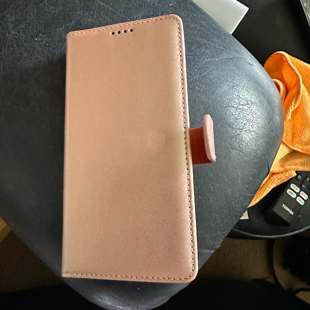 Pink Folio Phone Case with Leather-Like Finish